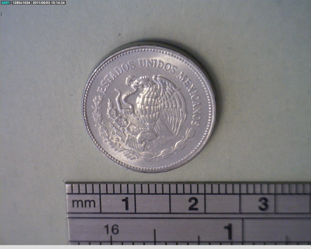 10 Pesos Acero inoxidable 1985 (anverso)