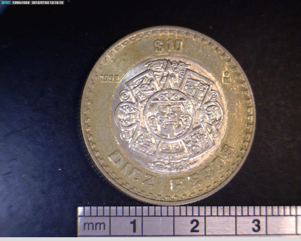 10 Bimetálica 1998 . Inventario Banxico 20199 (reverso)