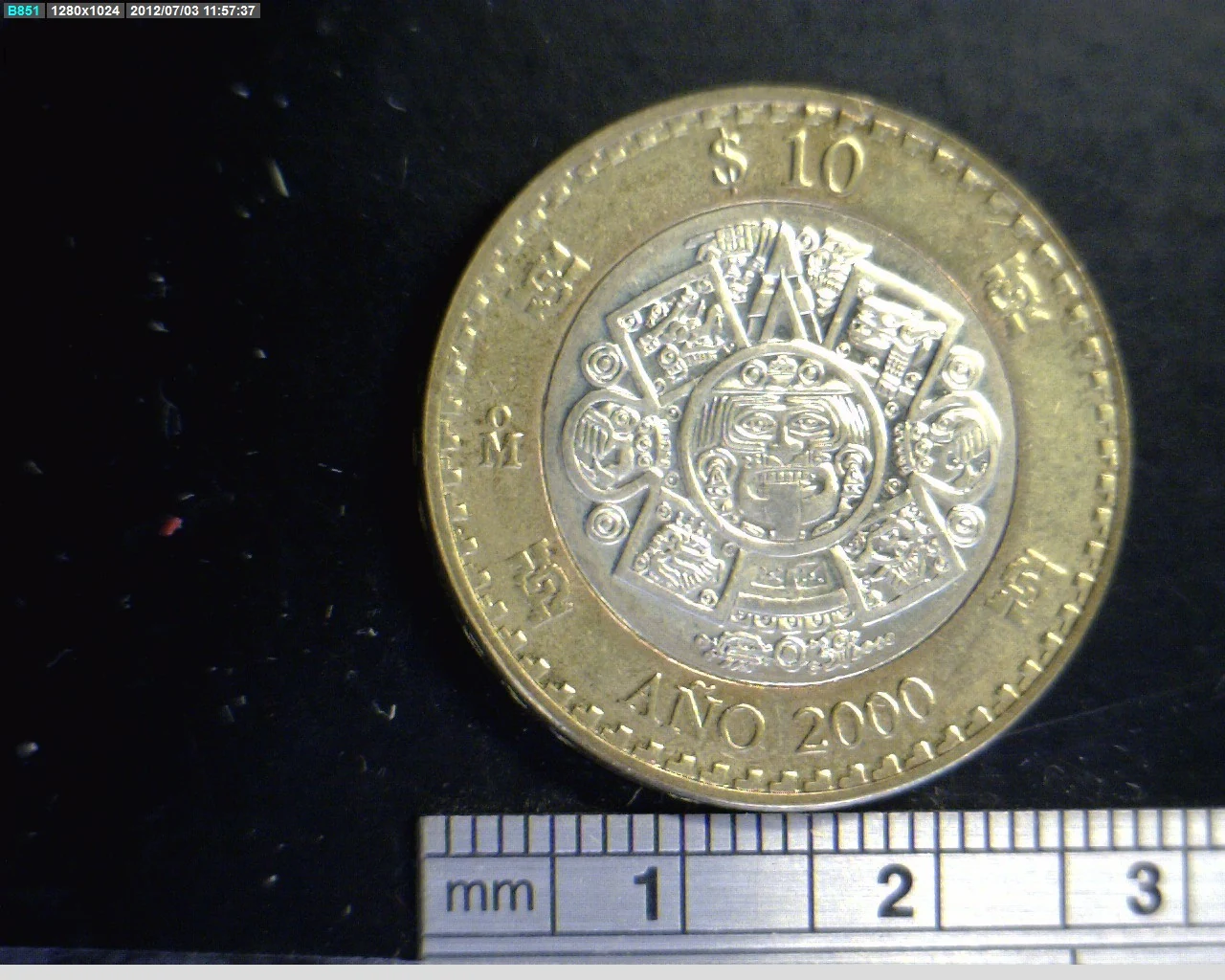 10 Bimetálica 2000 . Inventario Banxico 20294 (reverso)