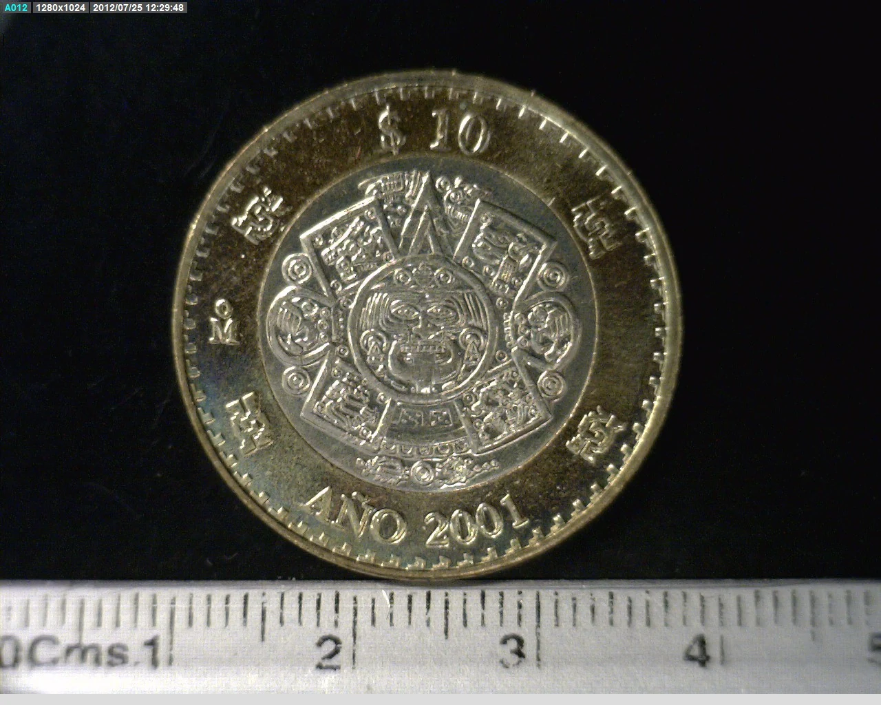 10 Bimetálica 2001 . Inventario Banxico 20533 (reverso)