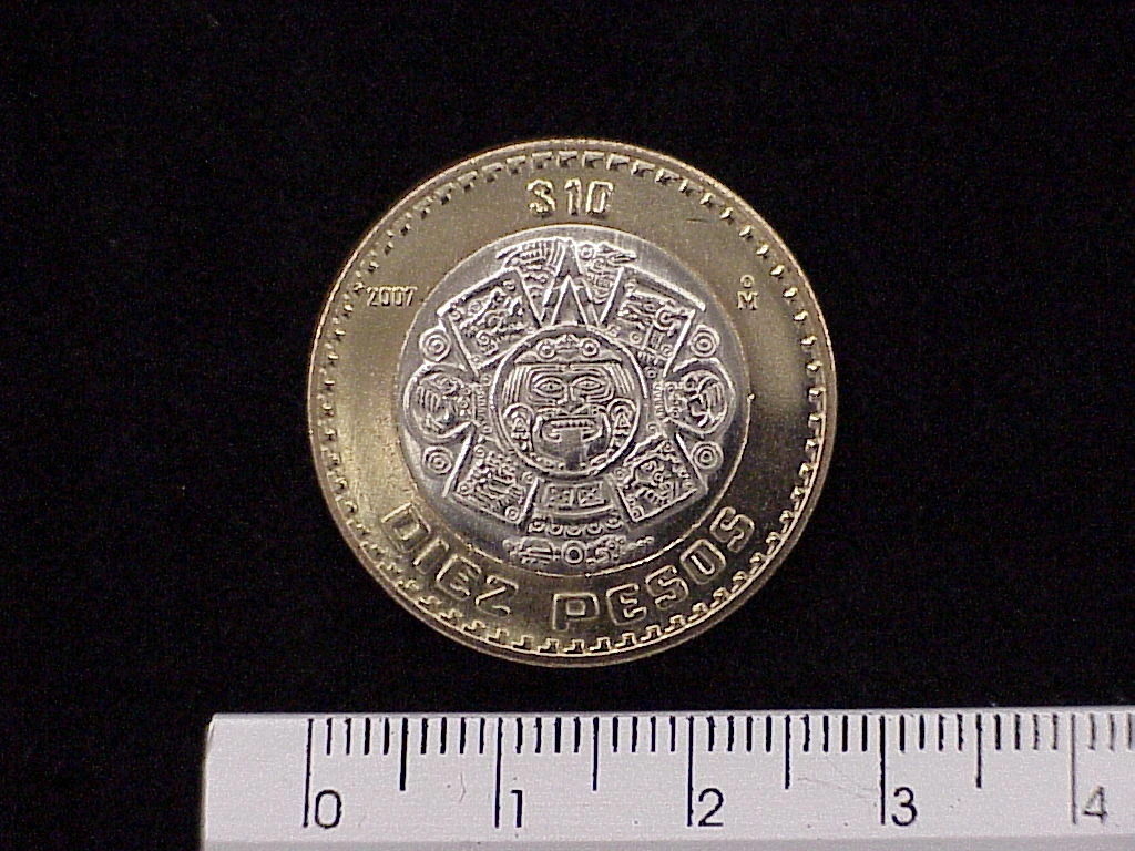 10 Bimetálica 2007 . Inventario Banxico 21690 (reverso)