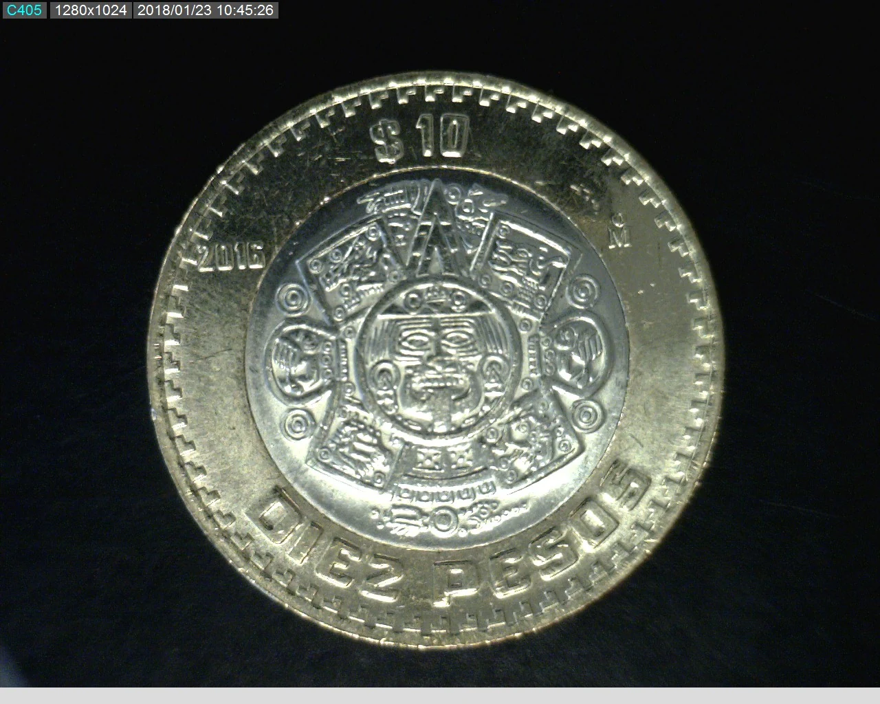 10 Bimetálica 2016 . Inventario Banxico 23978 (reverso)