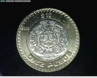 10 Pesos Bimetálica 2016