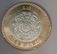 10 Pesos Bimetálica 2017