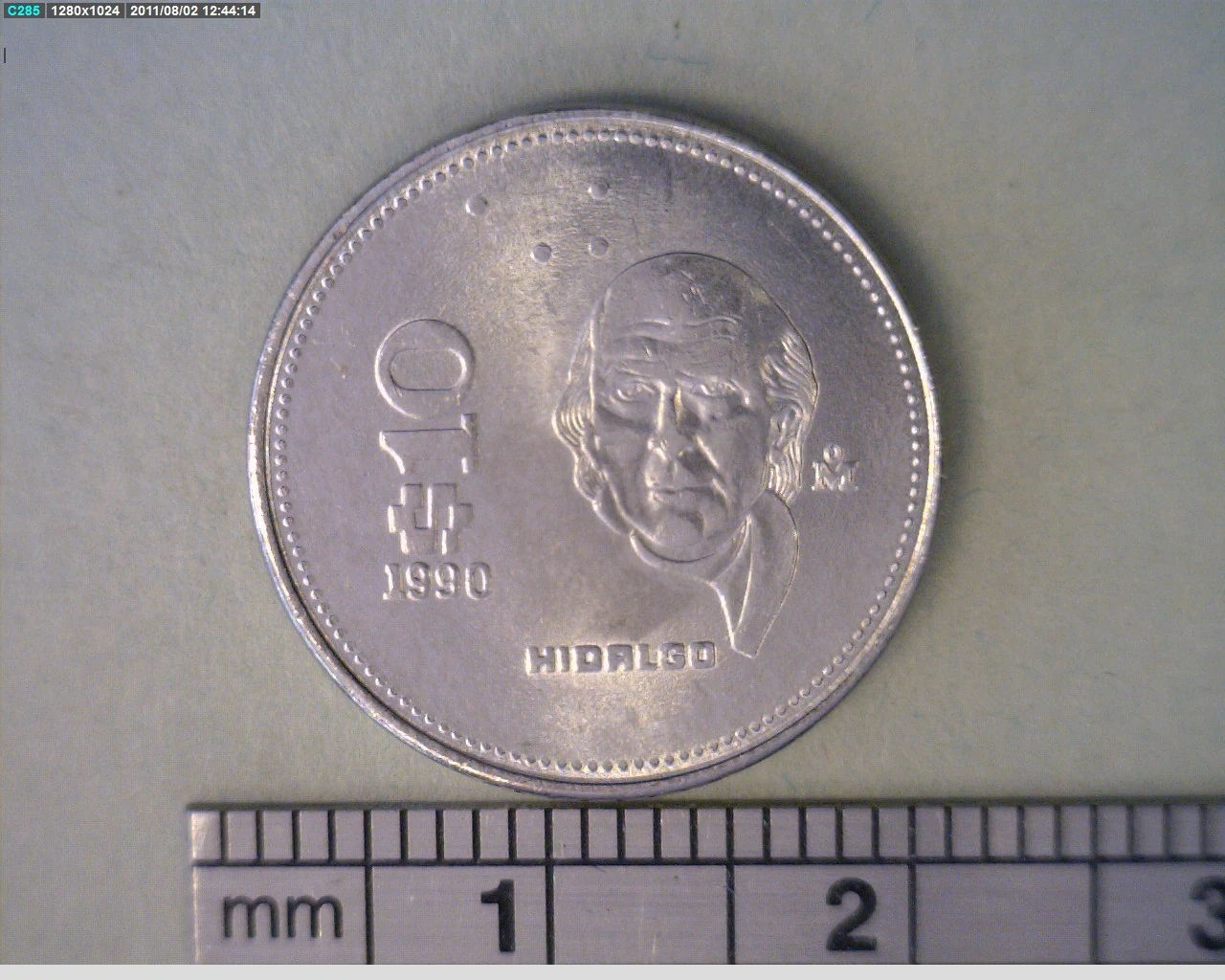 10 Pesos Hidalgo Acero inoxidable 1990 (reverso)
