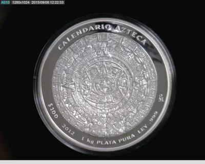 100 Pesos 1 Kilogramo, Calendario Azteca, Mate-brillo 2012