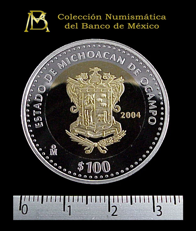 100 Pesos 180 Aniversario Dela Unión de los Estados de la Re 2004 · Reverso