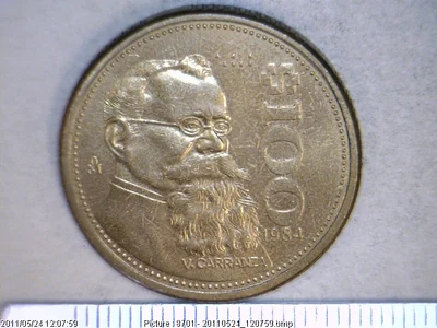100 Pesos Bronce Aluminio 1984