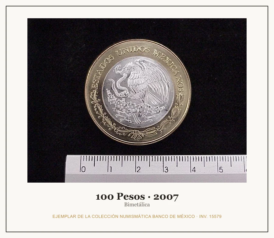 Moneda destacada de la serie Conmem 100 Pesos Union Estados Tamaulipas