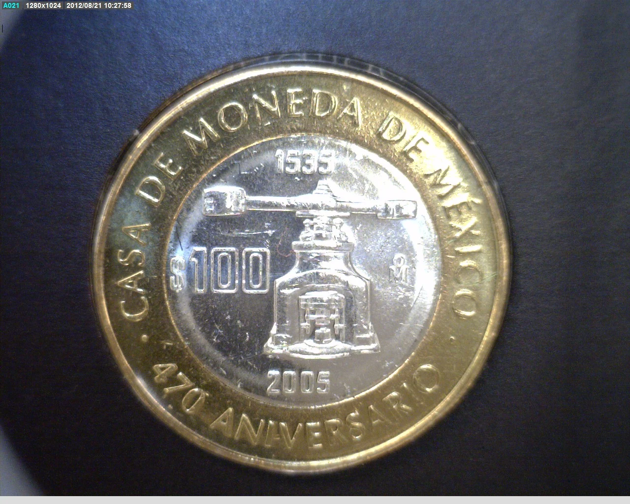 100 Pesos 470 Aniversario de Casa de Moneda de México 2005 · Reverso