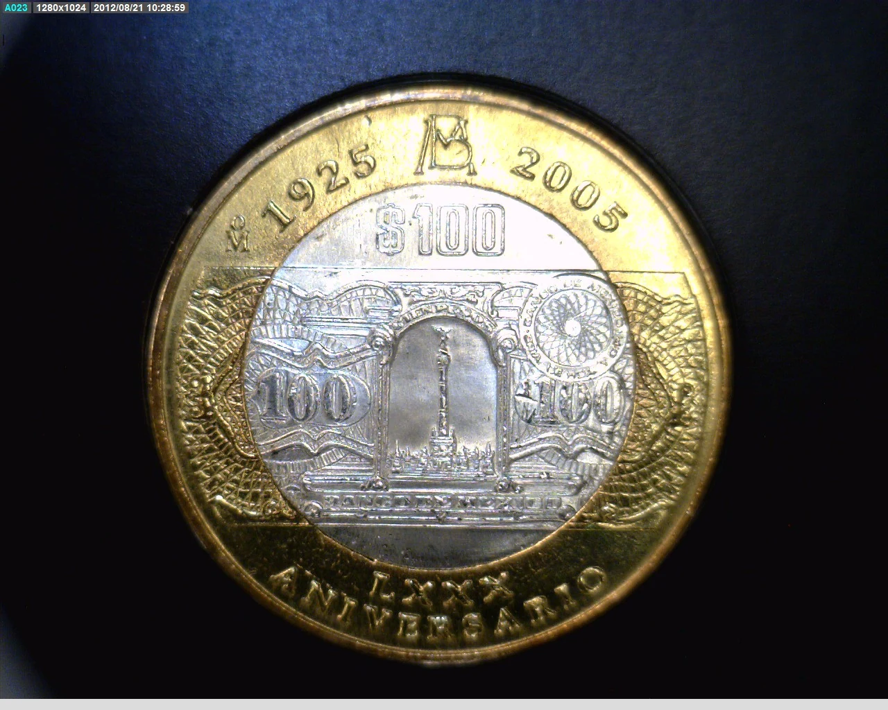100 Pesos 80 Aniversario Banco de Mexico 2005 · Reverso