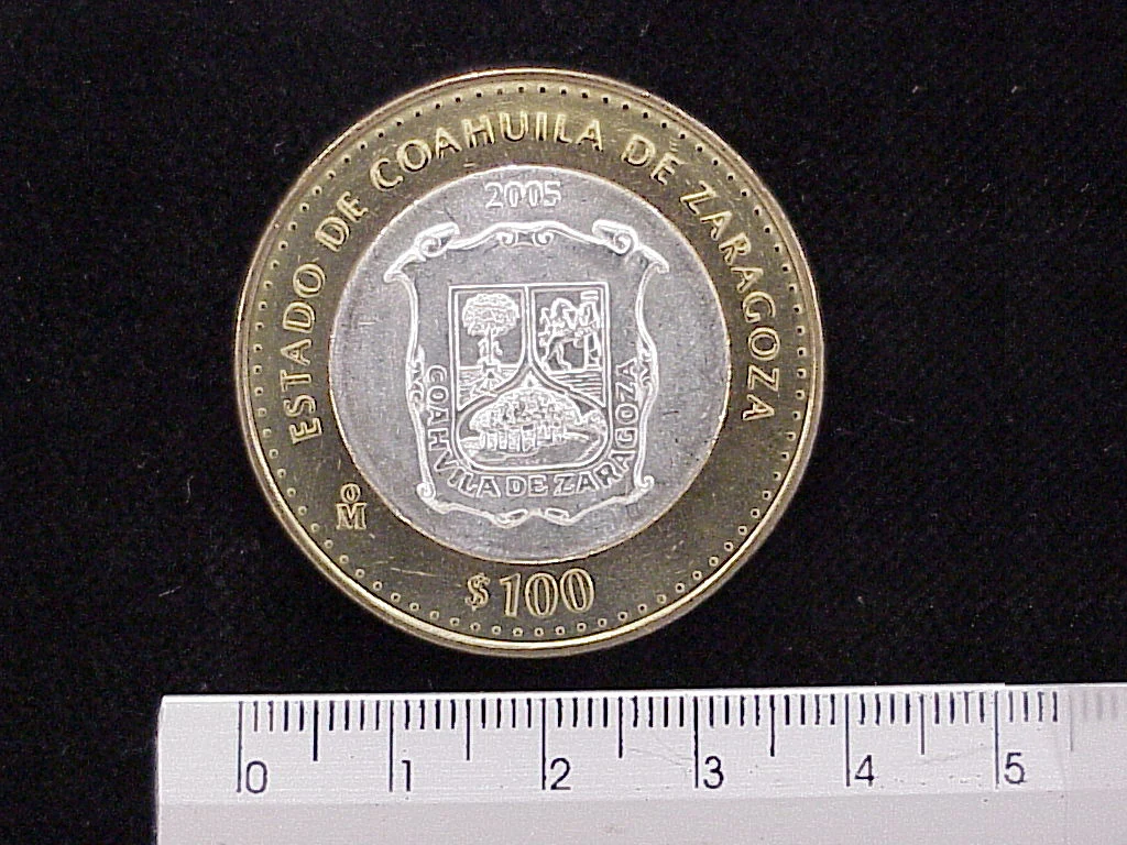 100 Pesos Coahuila Escudo 2003 · Inventario Banxico 21426 (reverso)