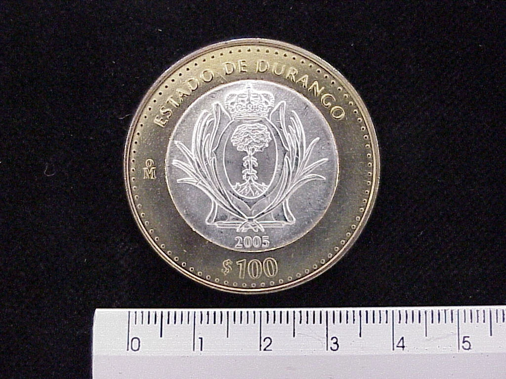 100 Pesos Durango Escudo 2003 · Inventario Banxico 21402 (reverso)