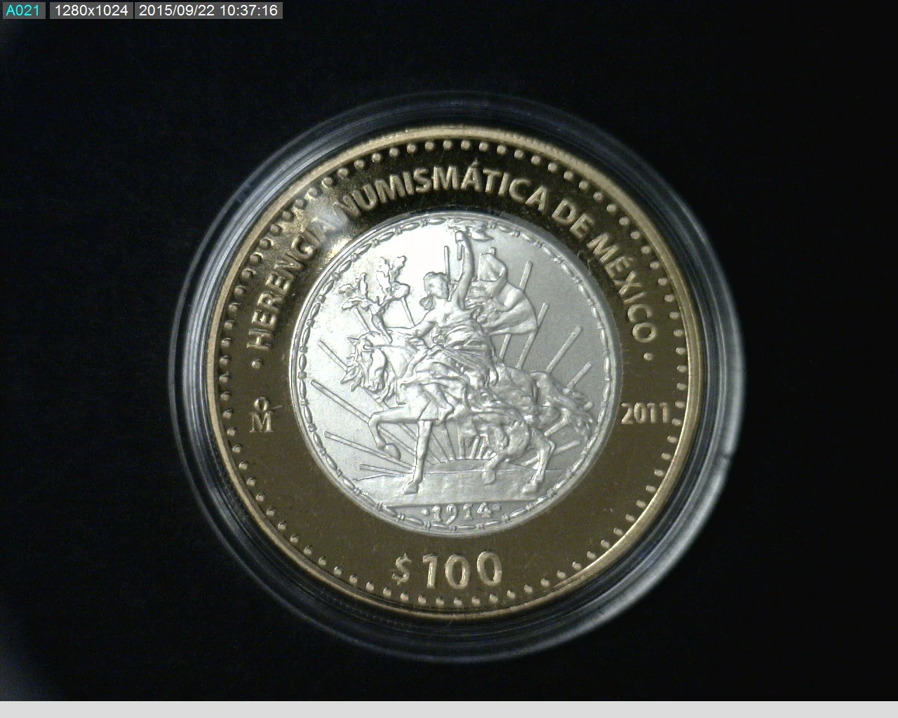 100 Pesos Herencia Numismatica I, Caballito 2011 · Reverso