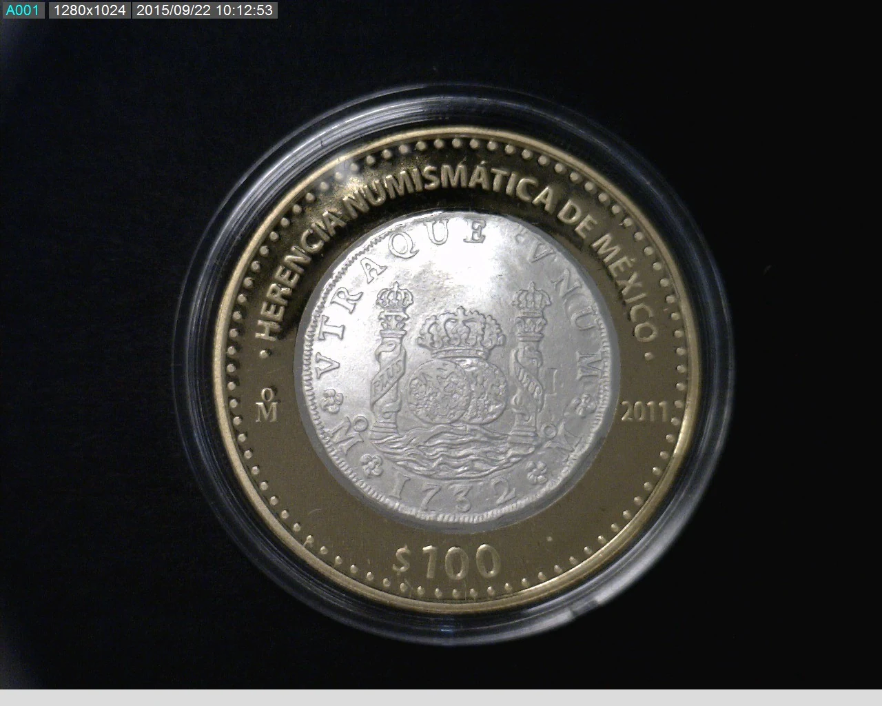 100 Pesos Herencia Numismática I, Columnario 2011 · Reverso