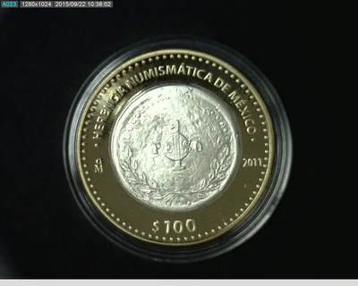 100 Pesos Herencia Numismatica I, Peso de Bolita 2011