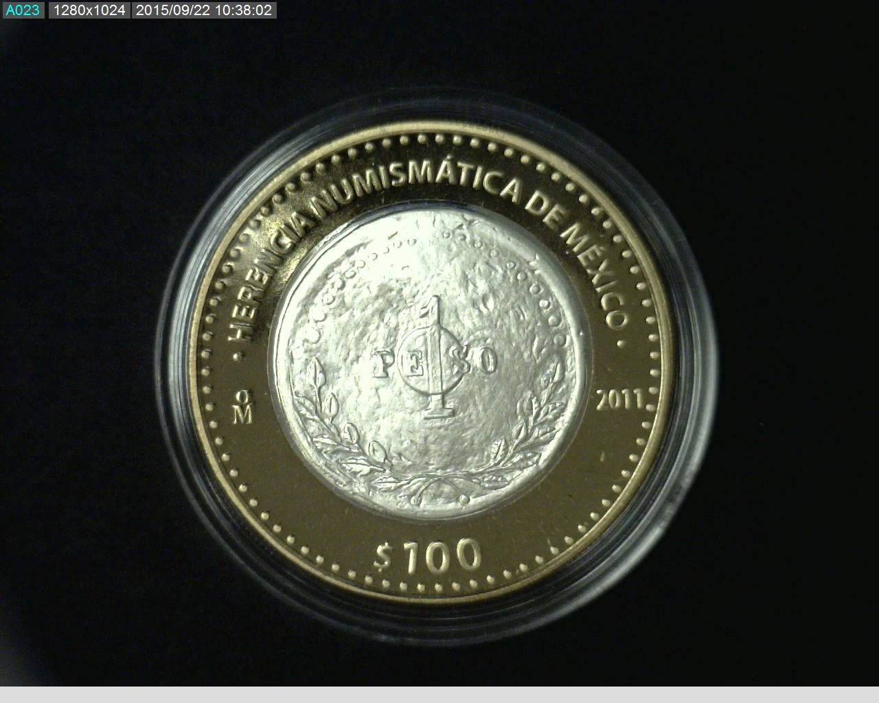100 Pesos Herencia Numismatica I, Peso de Bolita 2011 · Reverso