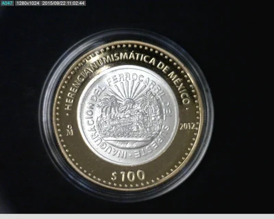100 Pesos Herencia Numismatica II, Ferrocarril del Sureste 2012