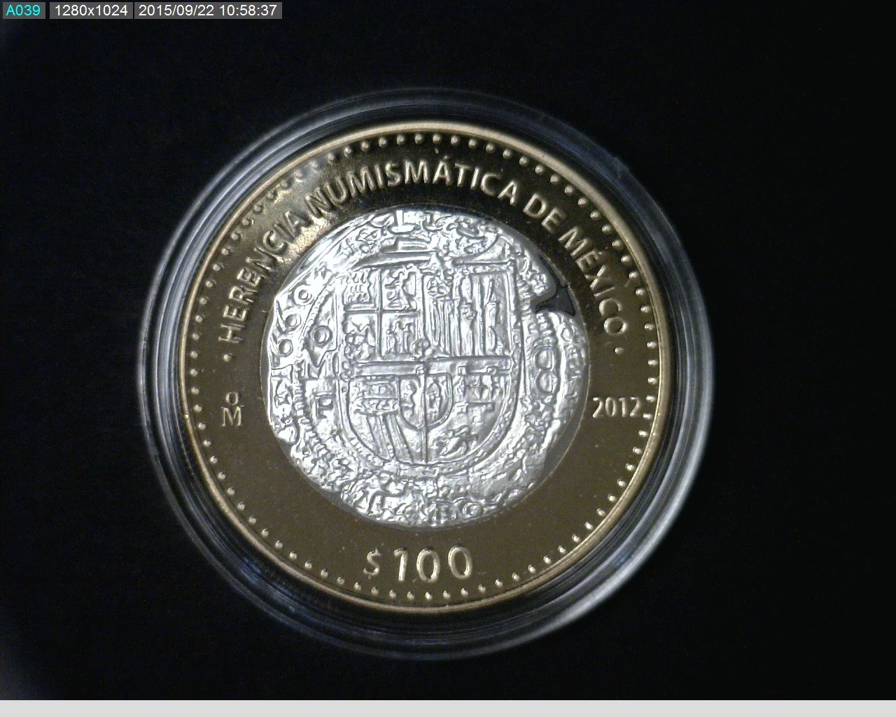 100 Pesos Herencia Numismatica II, Macuquina 2012 · Reverso