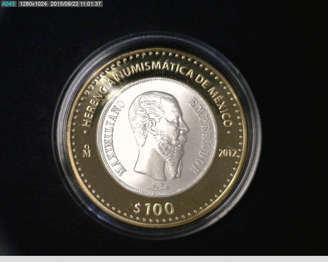 100 Pesos Herencia Numismatica II, Maximiliano 2012 · Reverso