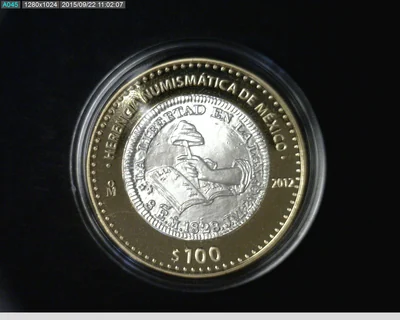 100 Pesos Herencia Numismatica II, Peso de Manita 2012