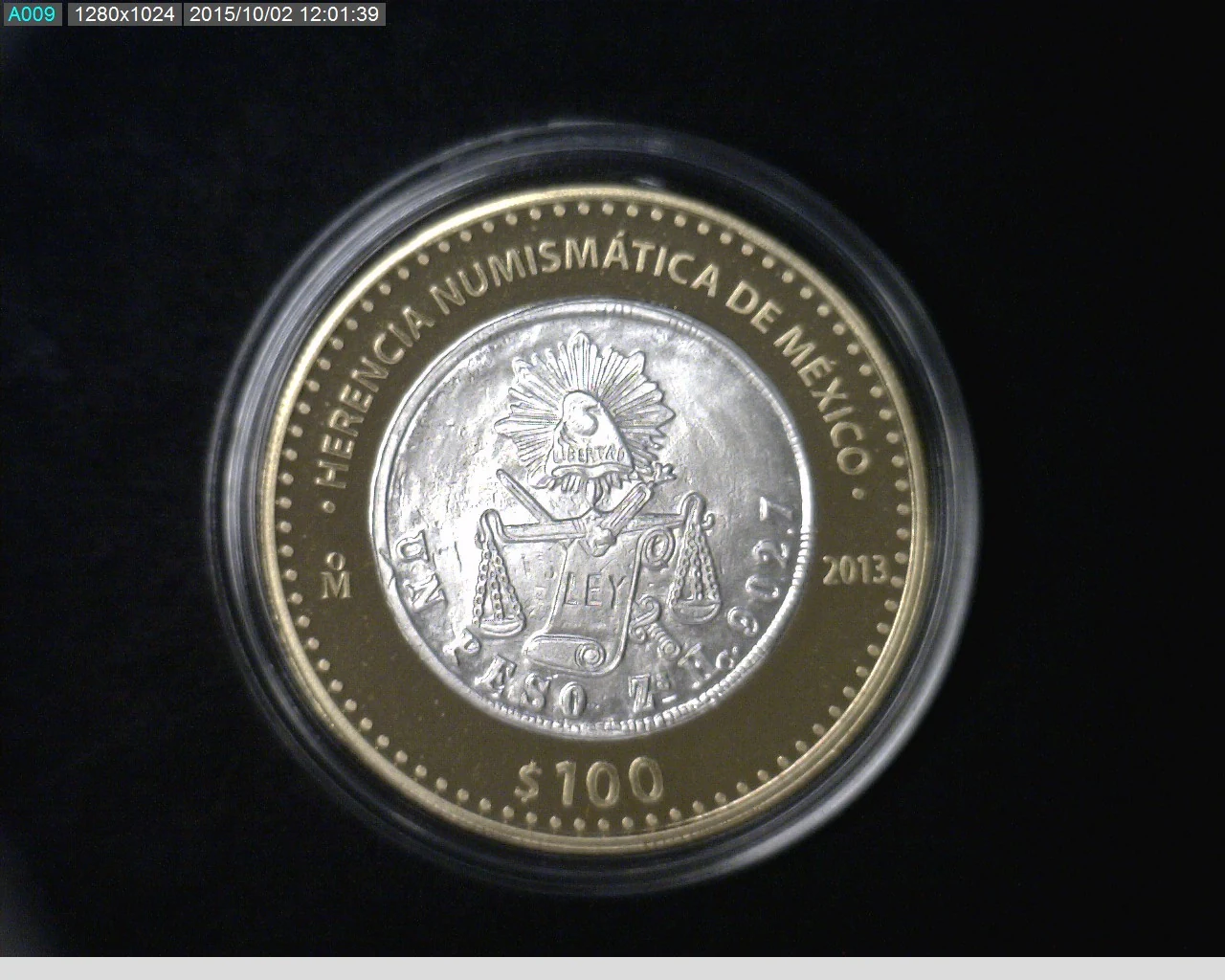 100 Pesos Herencia Numismatica III, 1 Peso de Balanza 2013 - reverso