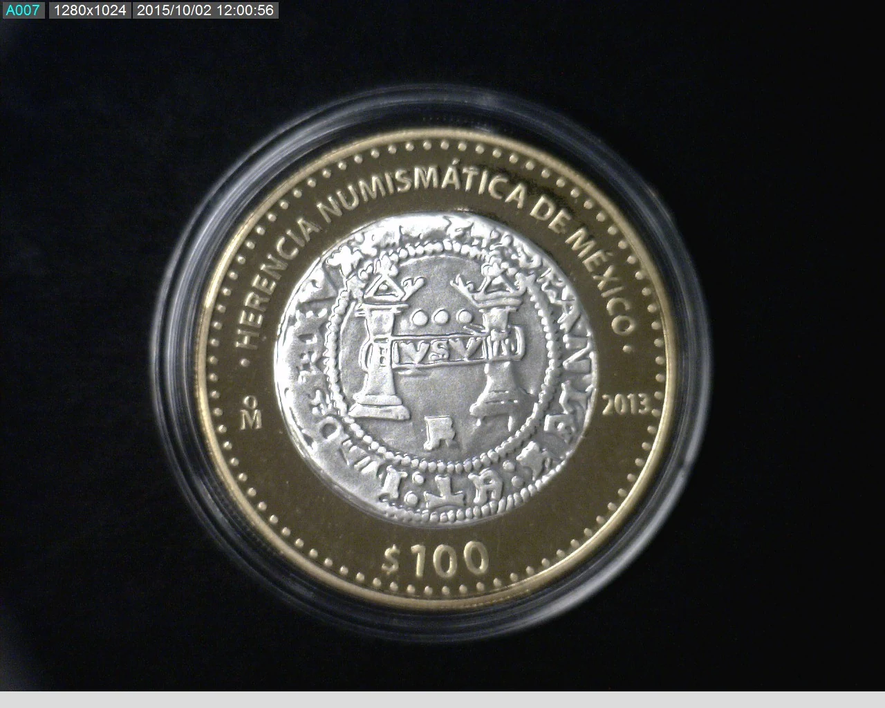 100 Pesos Herencia Numismatica III, Carlos y Juana 3 Reales 2013 - reverso