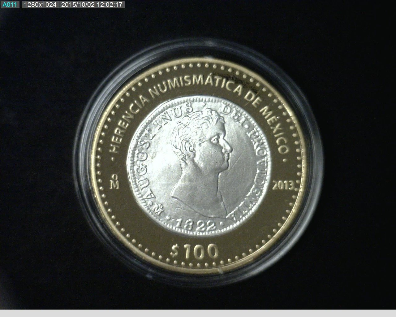 100 Pesos Herencia Numismatica III, Primer Imperio 8 Escudos 2013 - reverso