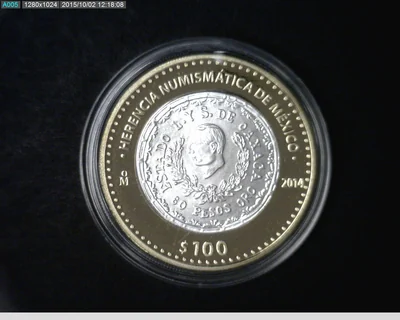 100 Pesos Herencia Numismática IV, 60 Pesos de Oaxaca 2014
