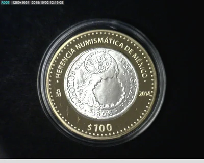 100 Pesos Herencia Numismática IV, Resello Guayana Inglesa 2014