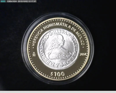 100 Pesos Herencia Numismática IV, Pelucona 2014