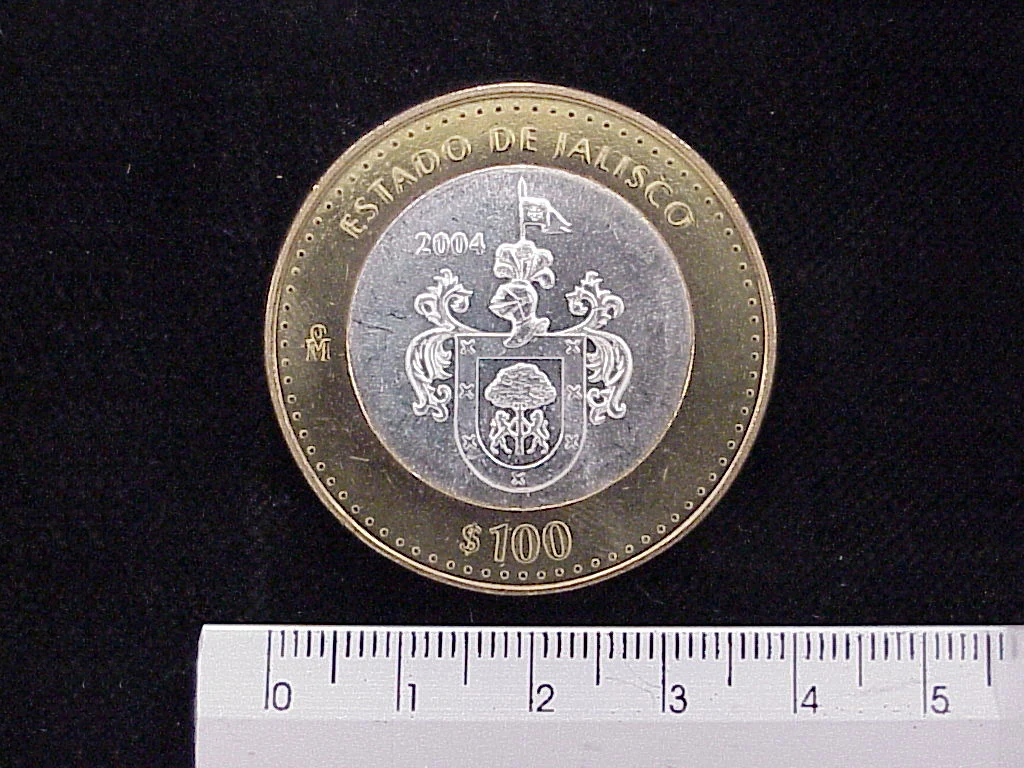 100 Pesos Jalisco Escudo 2003 · Inventario Banxico 21381 (reverso)