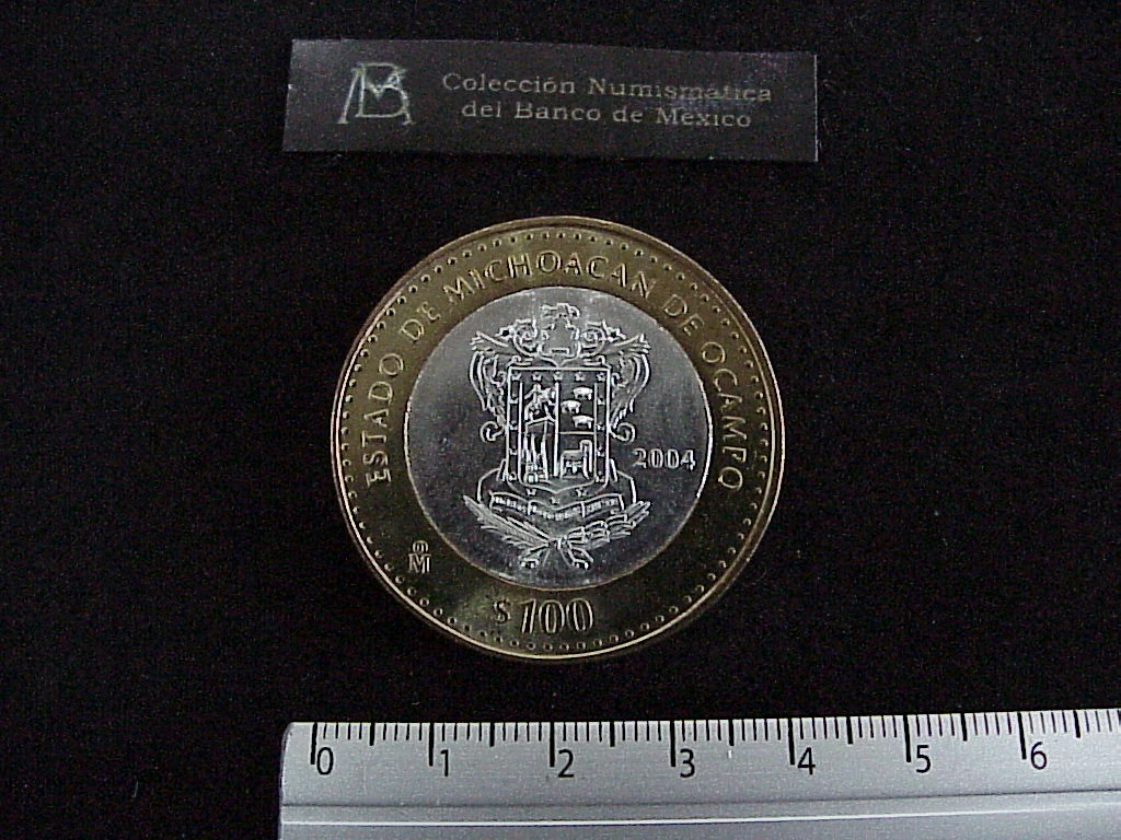 100 Pesos Michoacán Escudo 2003 · Inventario Banxico 21211 (reverso)