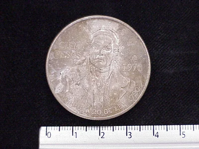 100 Pesos Morelos, Dato en Línea Abajo del Hombro 1978