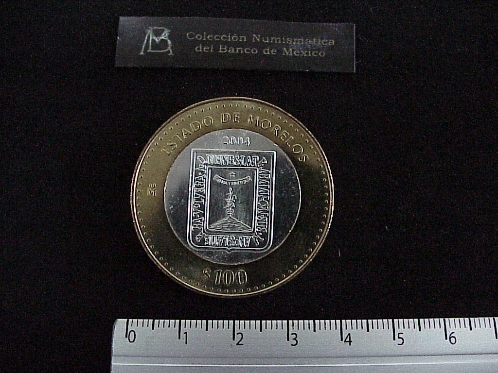 100 Pesos Morelos Escudo 2003 · Inventario Banxico 21205 (reverso)