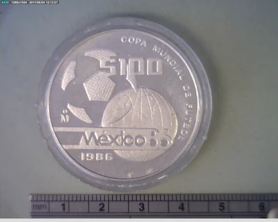 100 Pesos Copa Mundial México 86 (Plata .925)