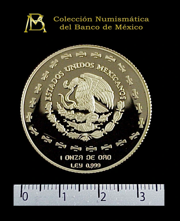 100-pesos-precolombina-coleccion-tolteca-aguila-una-onza-1998-proof - anverso (Banxico)