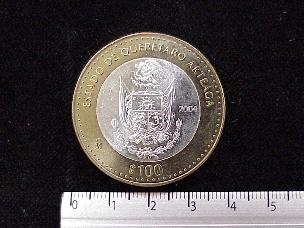 100 Pesos Querétaro Escudo 2003 · Inventario Banxico 21267 (reverso)