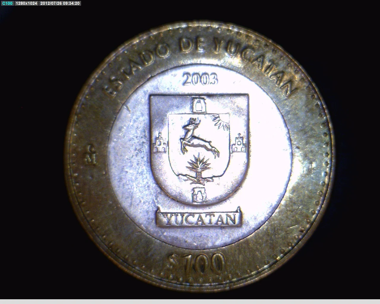 100 Pesos Yucatán Escudo 2003 · Inventario Banxico 20581 (reverso)