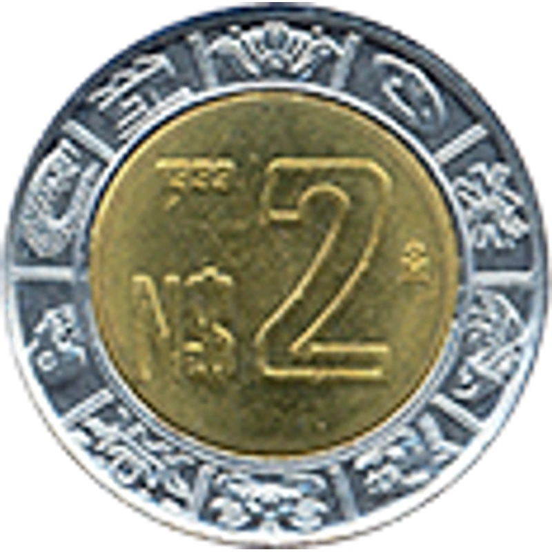 $2 Nuevos Pesos — Águila / Calendario Azteca — imagen de referencia