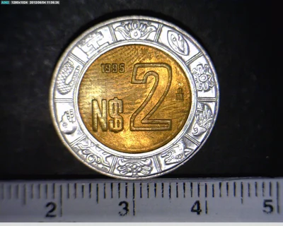 2 Nuevos Pesos Bimetálica 1995