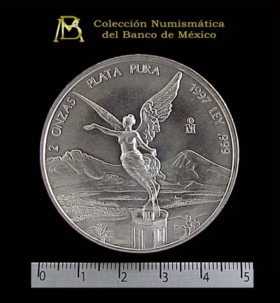 2 oz Libertad Plata 1997 · Inventario Banxico 20867 (reverso)
