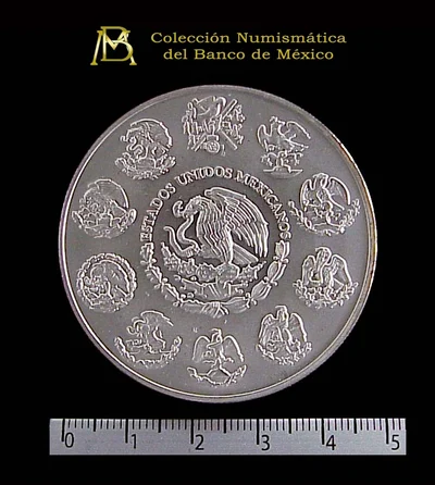 2 oz Libertad Plata 1998 · Inventario Banxico 20864 (anverso)