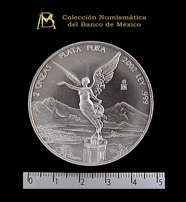 2 Onzas Libertad Plata 2002 · Reverso