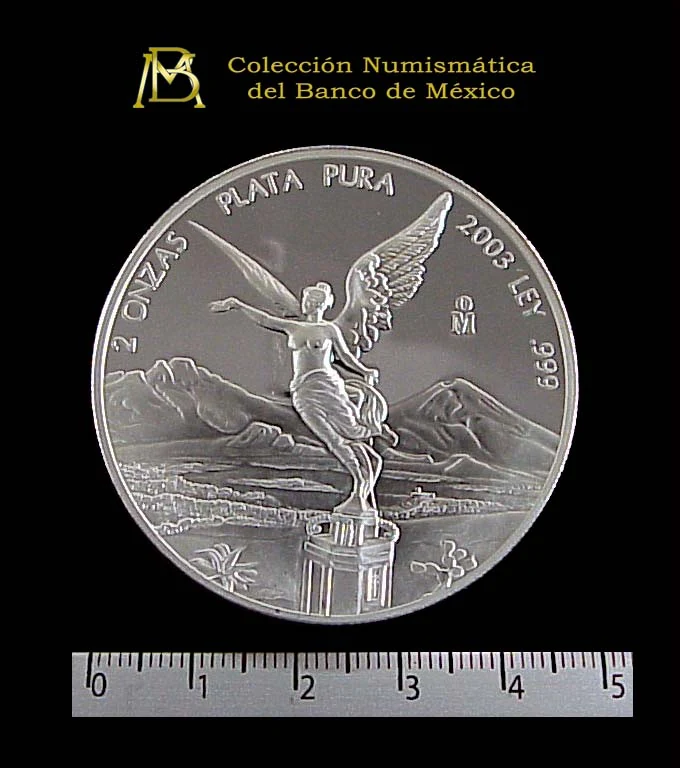 2 Onza Libertad Plata 2003 Proof · Reverso