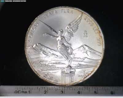 2 Onzas Libertad Plata 2009 · Reverso