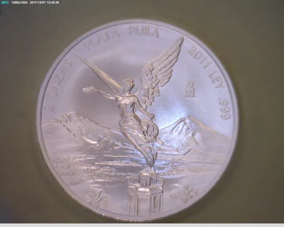 2 Onzas Libertad Plata 2011 · Reverso