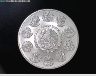 2 oz Libertad Plata 2012 · Inventario Banxico 23016 (anverso)