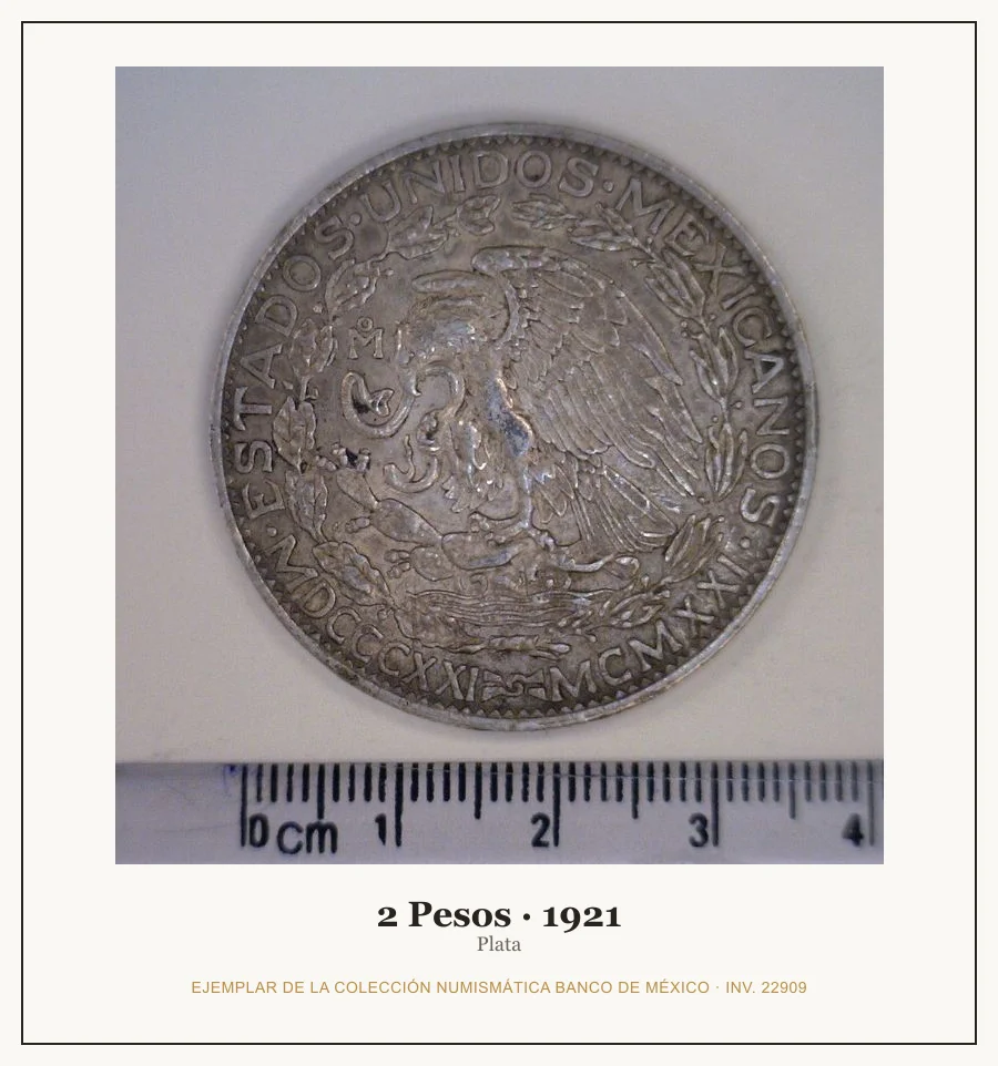 Moneda destacada de la serie Conmem 2 Pesos Centenario Plata