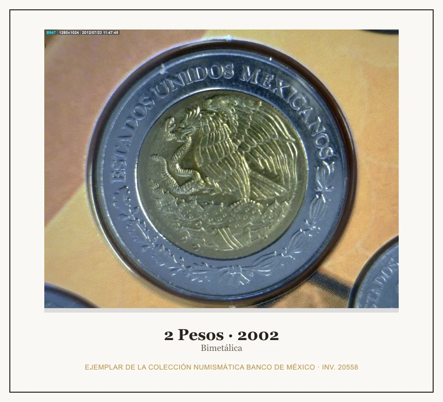 Moneda destacada de la serie Conmem 2 Pesos Cartera